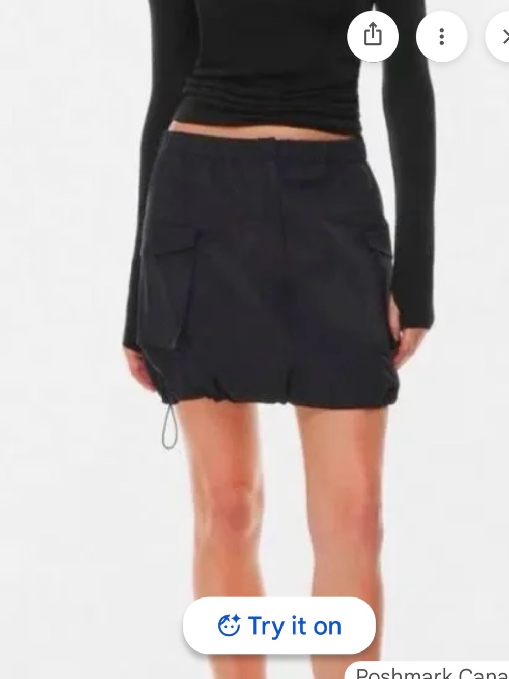 Aritzia Babaton Black Vessel Cargo Mini Skirt with Drawstring